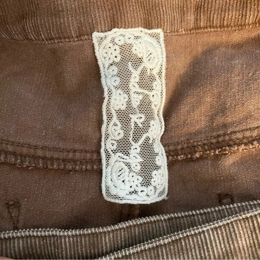 Sadie & Sage Mini Mocha Brown Corduroy Skirt Asymmetrical Hem Small - Image 7