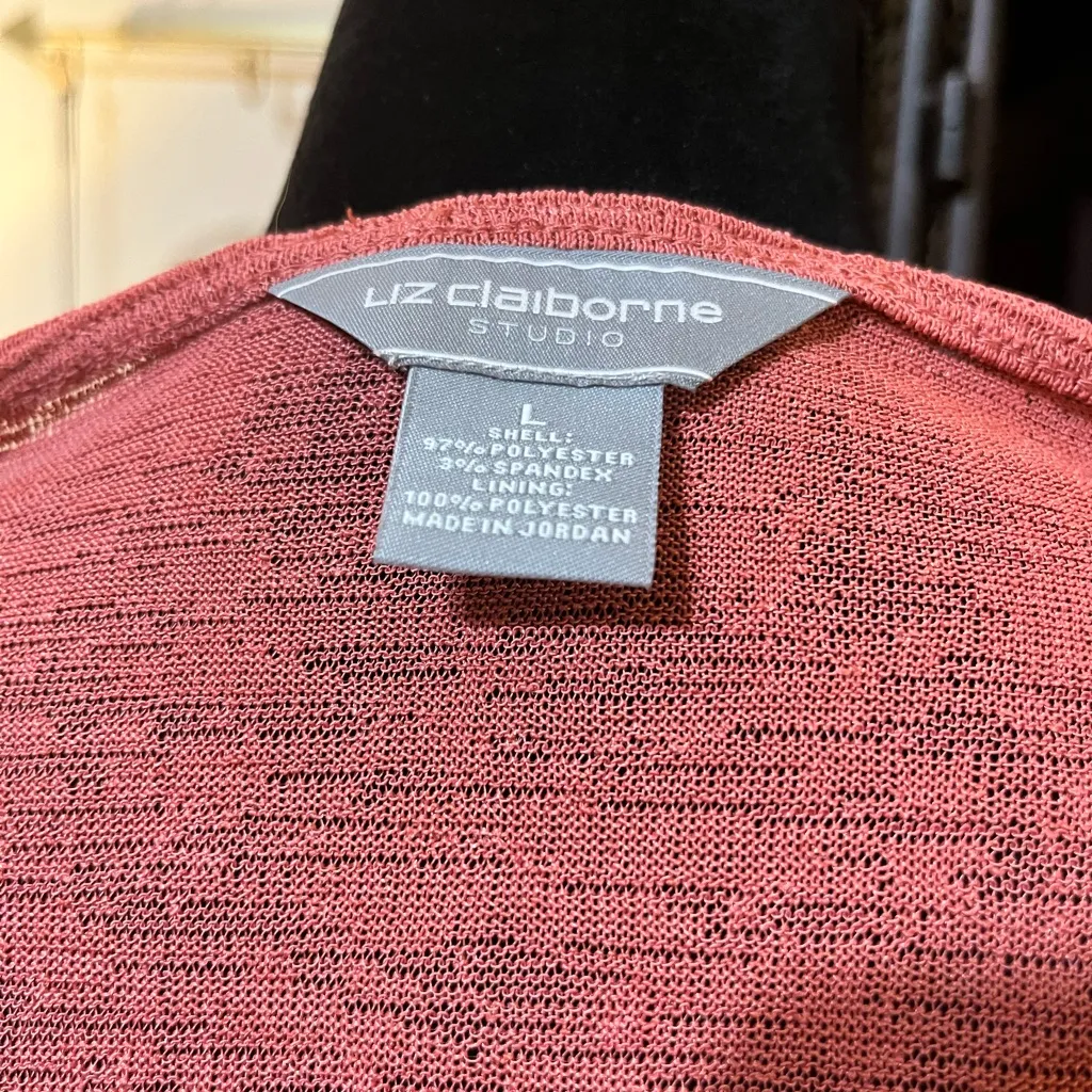 Liz Claiborne Studio Pink Sleeveless Knit Casual Side Tie Top - Image 2