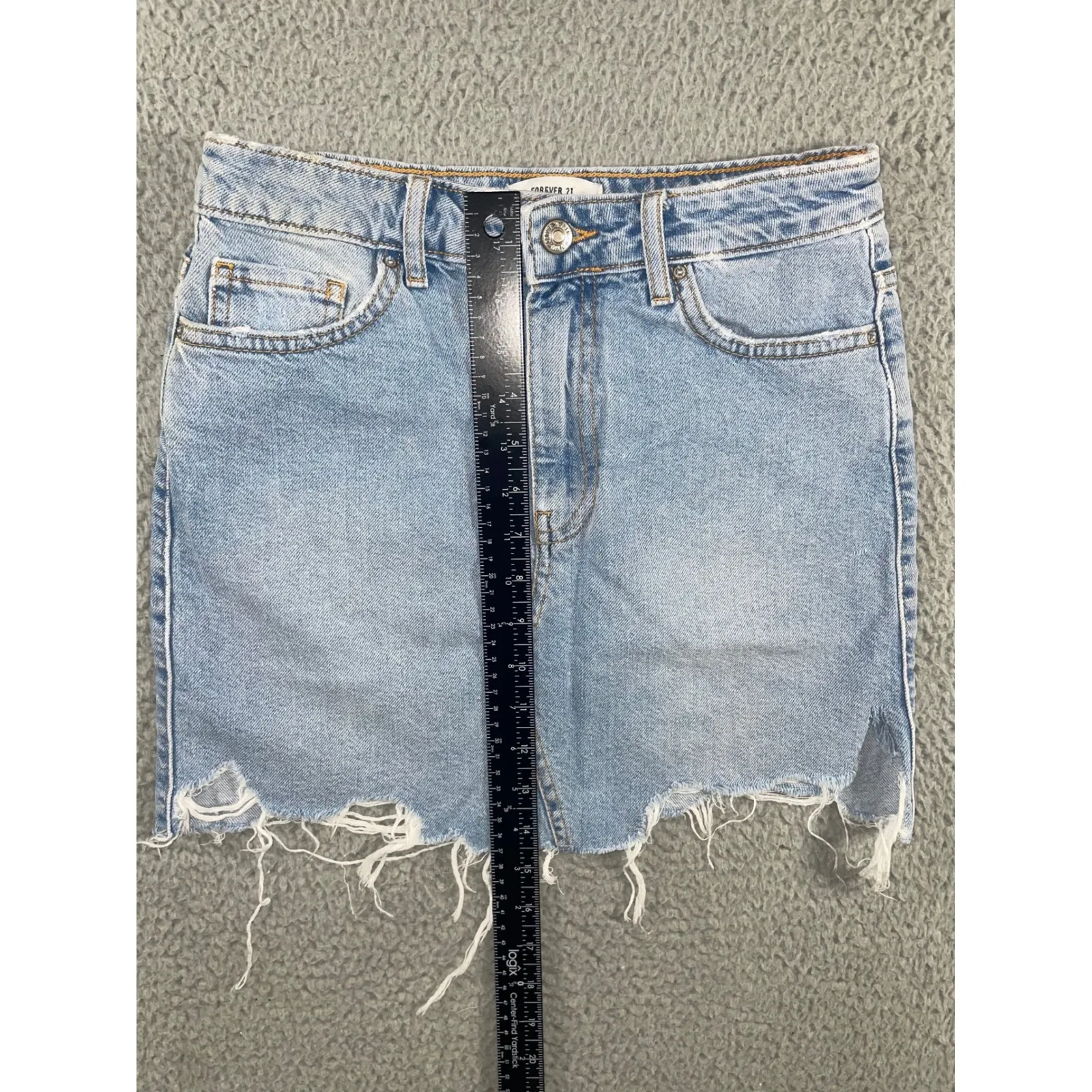 Forever 21 Mini Skirt Women Small Frayed Raw Hem‎ Western Party Festival - Image 3