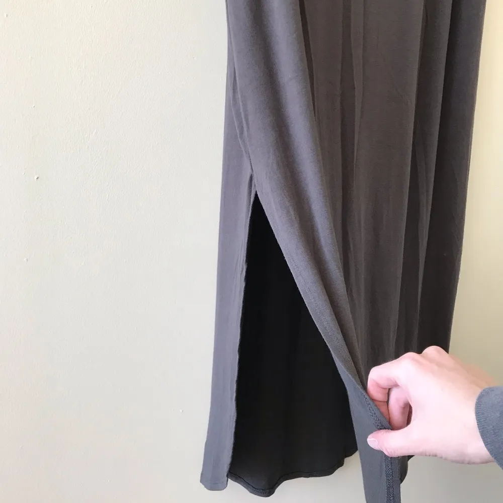 Three Birds Nest The Perfect Pocket Tee Maxi Dress in Charcoal NWOT Gray Size L - Image 9