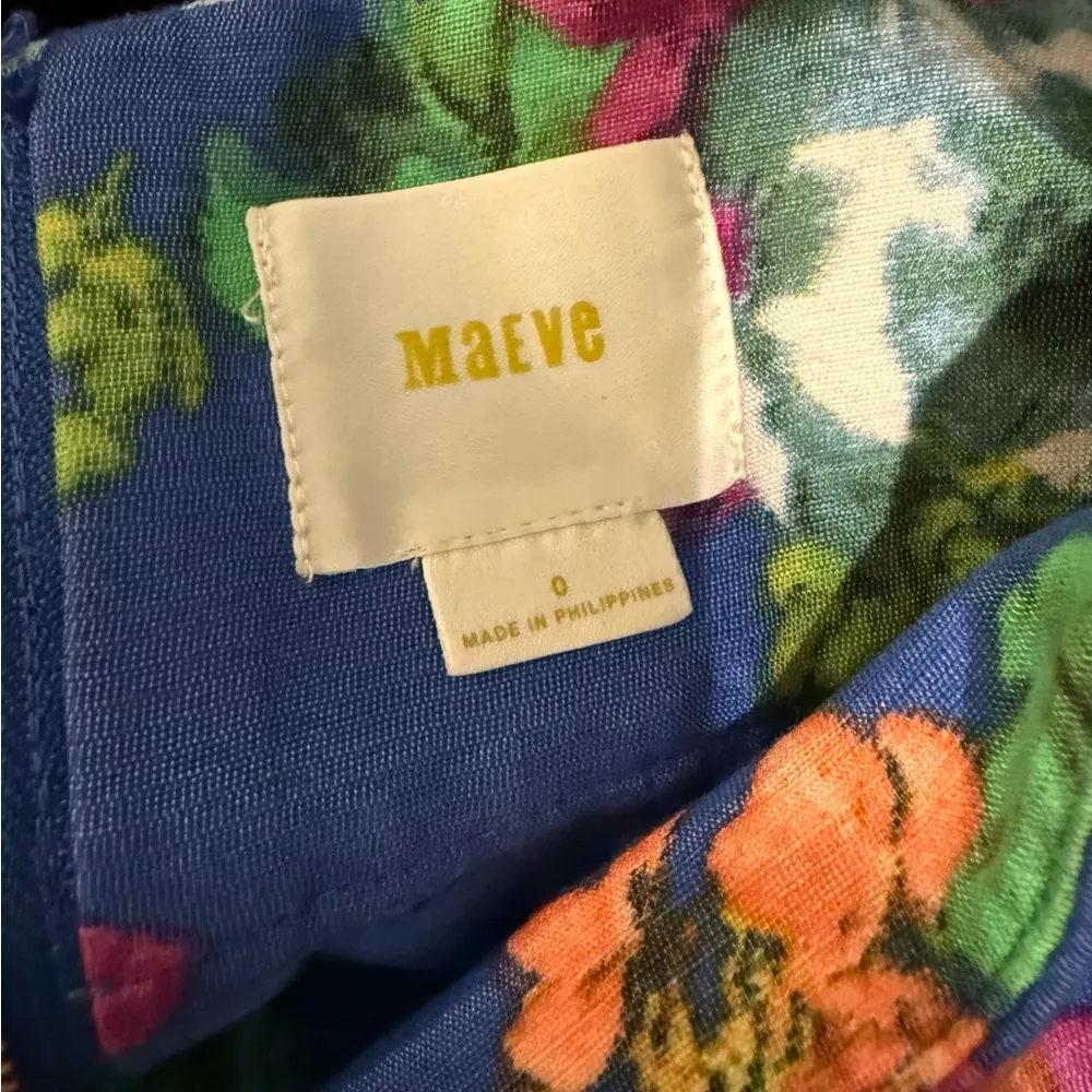 Anthropology Maeve Floral Blue Skirt with Zipper Accents size 0 - Image 7