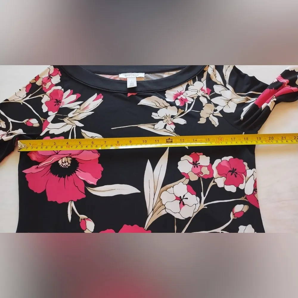 White House Black Market Top Blouse Dress Size L Womens Multicolor Floral - Image 9