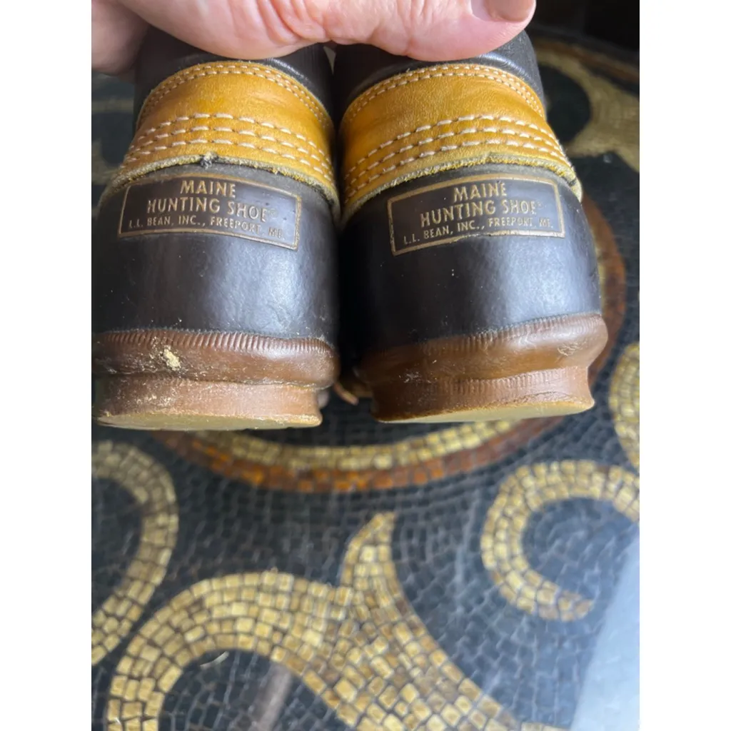 L.L. Bean Maine Hunting Shoe Duck Shoes 10M | Made in USA | Brown Leather Rubber - Image 10