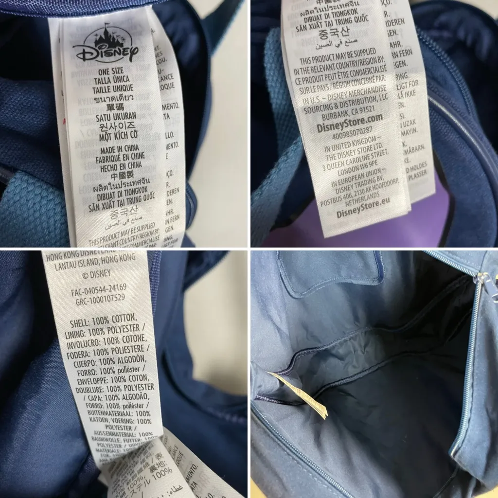 Disneyland Resort Lilo and Stitch Canvas Tote Bag Walt Disney Heart‎ Shaped Blue - Image 16