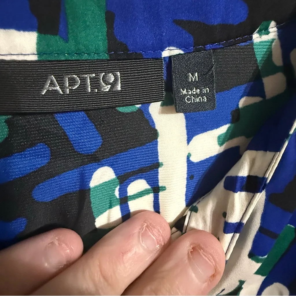 Apt. 9 Women's Blue and‎ Green Patterned Blouse - Image 3