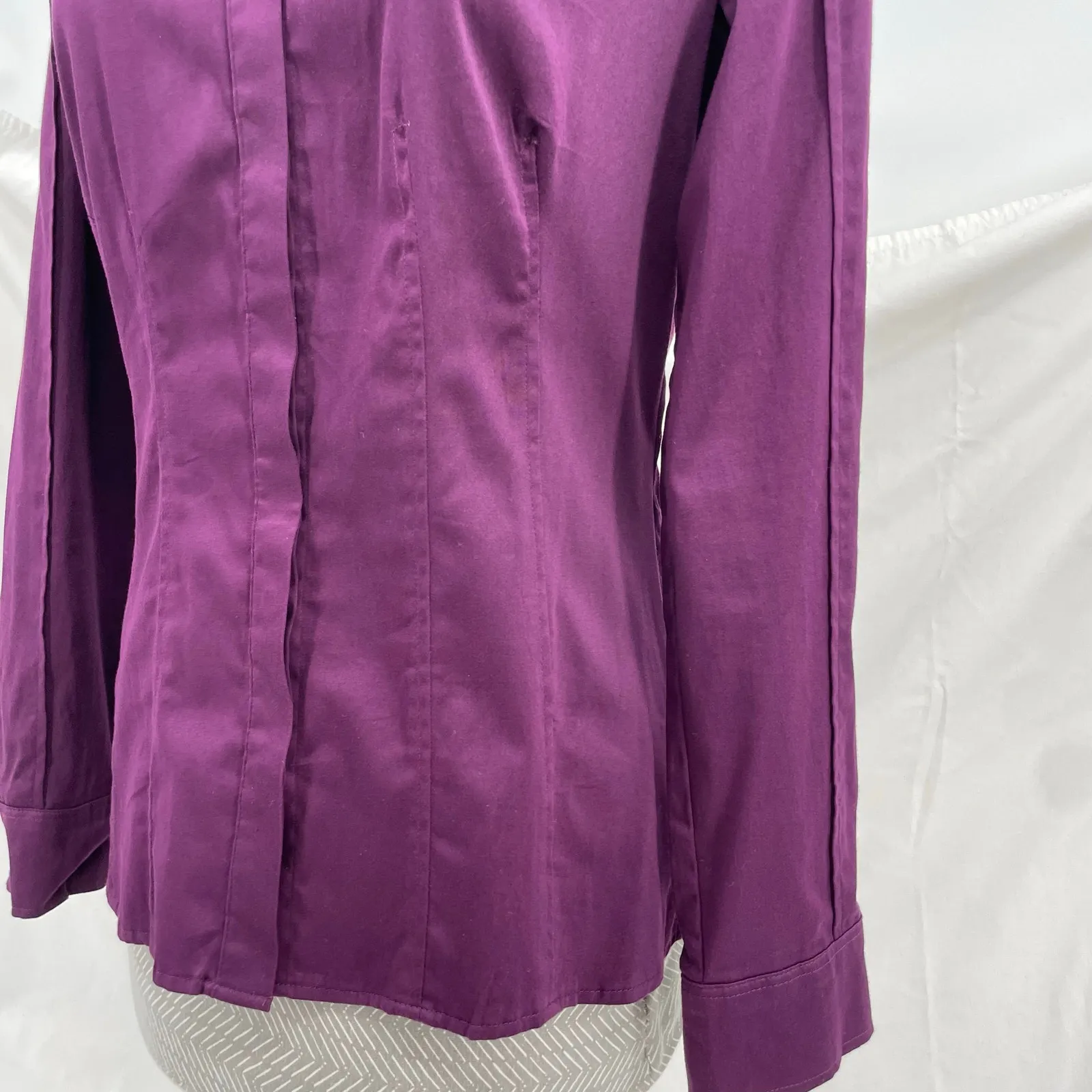 Plum Purple Button Down Blouse Shirt Long Sleeve Fall Jewel Tone Apt 9 Size S - Image 5
