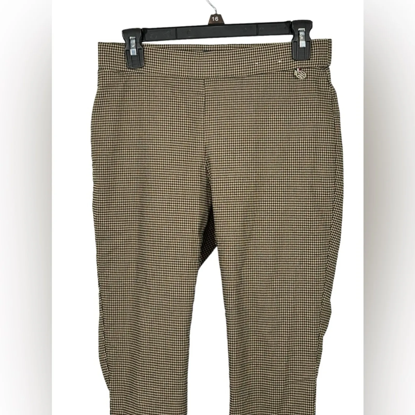Tommy Hilfiger Brown Plaid Pull-On Skinny Cropped Pants Size 8 - Image 4