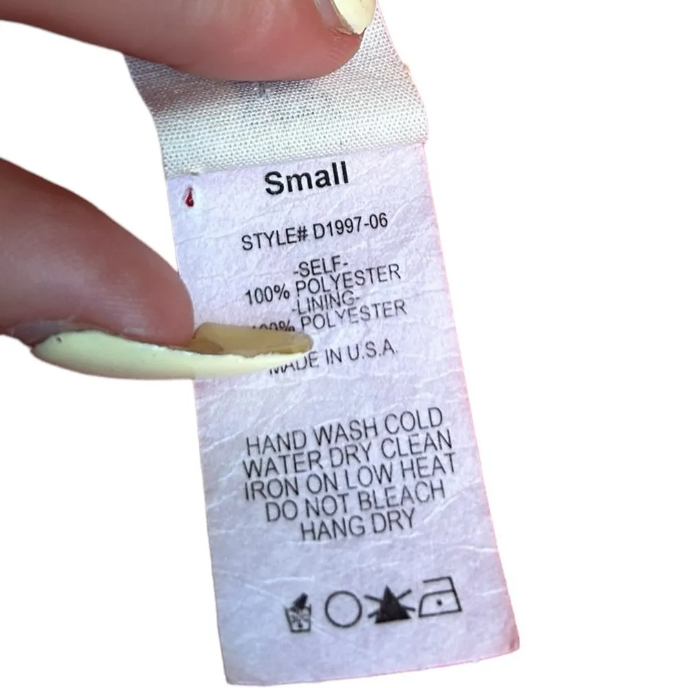 Anthropologie Needle & Thread Red Floral Dress Semi Sheer Size Small - Image 7