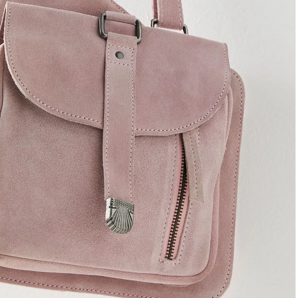 Free People Pink Suede Sling Bag - Image 4