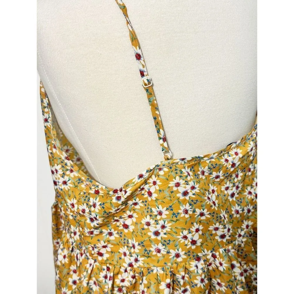 Shein Women's Sleeveless‎ Floral Print Boho Peplum Cami Top Multi-Color Size 1XL - Image 5