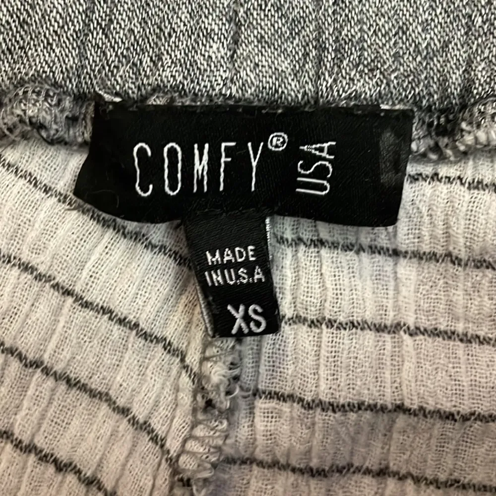 Comfy USA Heather Gray Elastic Waist Pull On Cropped Pants Size XS - Image 7