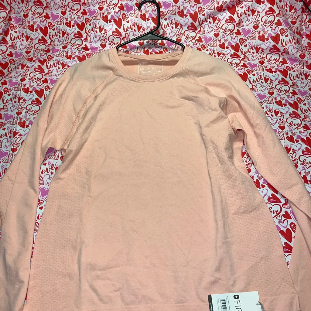 FIGS Salta Seamless Womens Long Sleeve Underscrub W22KW1010 Pink Sand PO5374 - Image 5