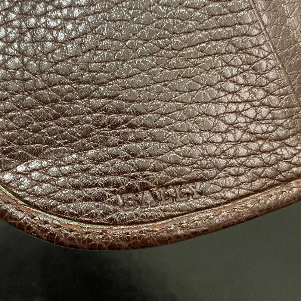 Vintage BALLY Brown Genuine Leather Bifold Snap Wallet Coin Slot Made In Italy - Image 10