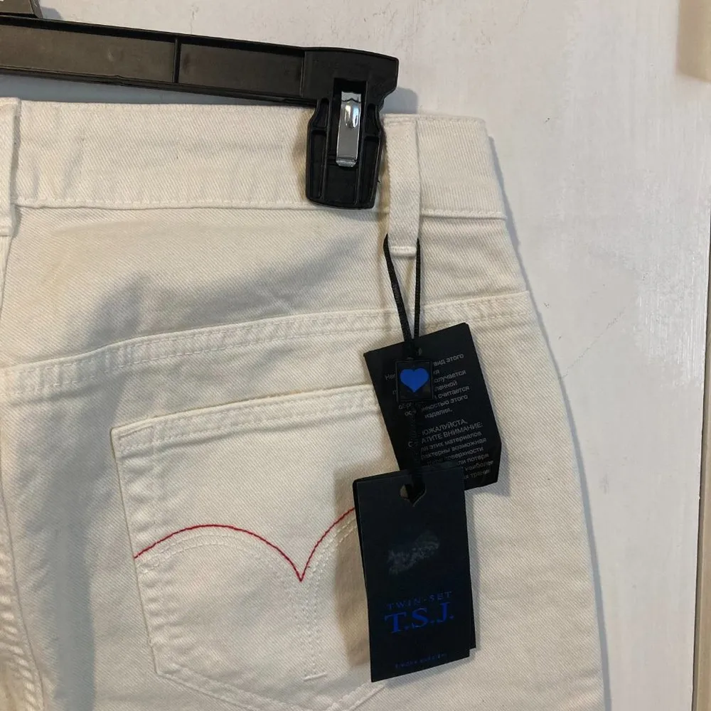 Twin Set women's size 25 distressed embellished stretch CATHERINE jeans 27x31 - Image 6