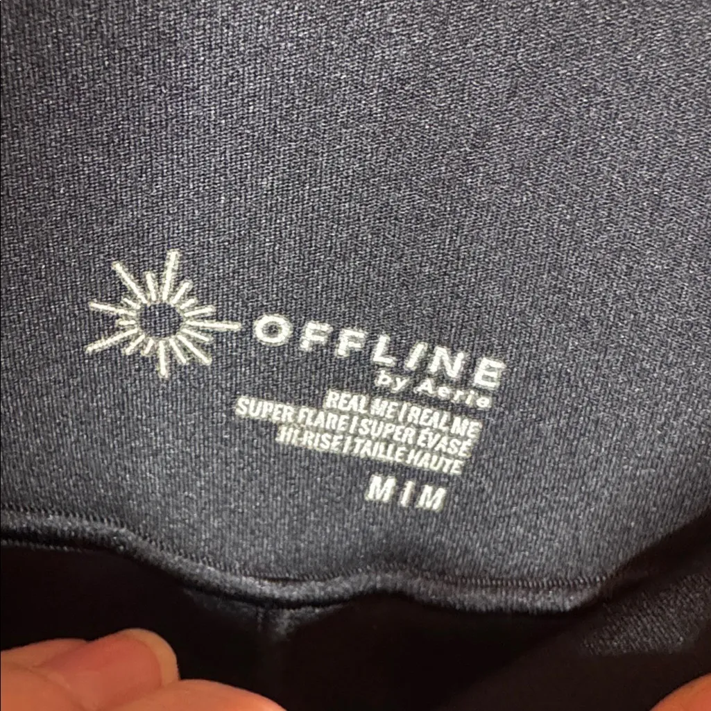 OFFLINE By Aerie Real Me Crossover Super Flare Legging Hi Rise Black Size Medium - Image 8