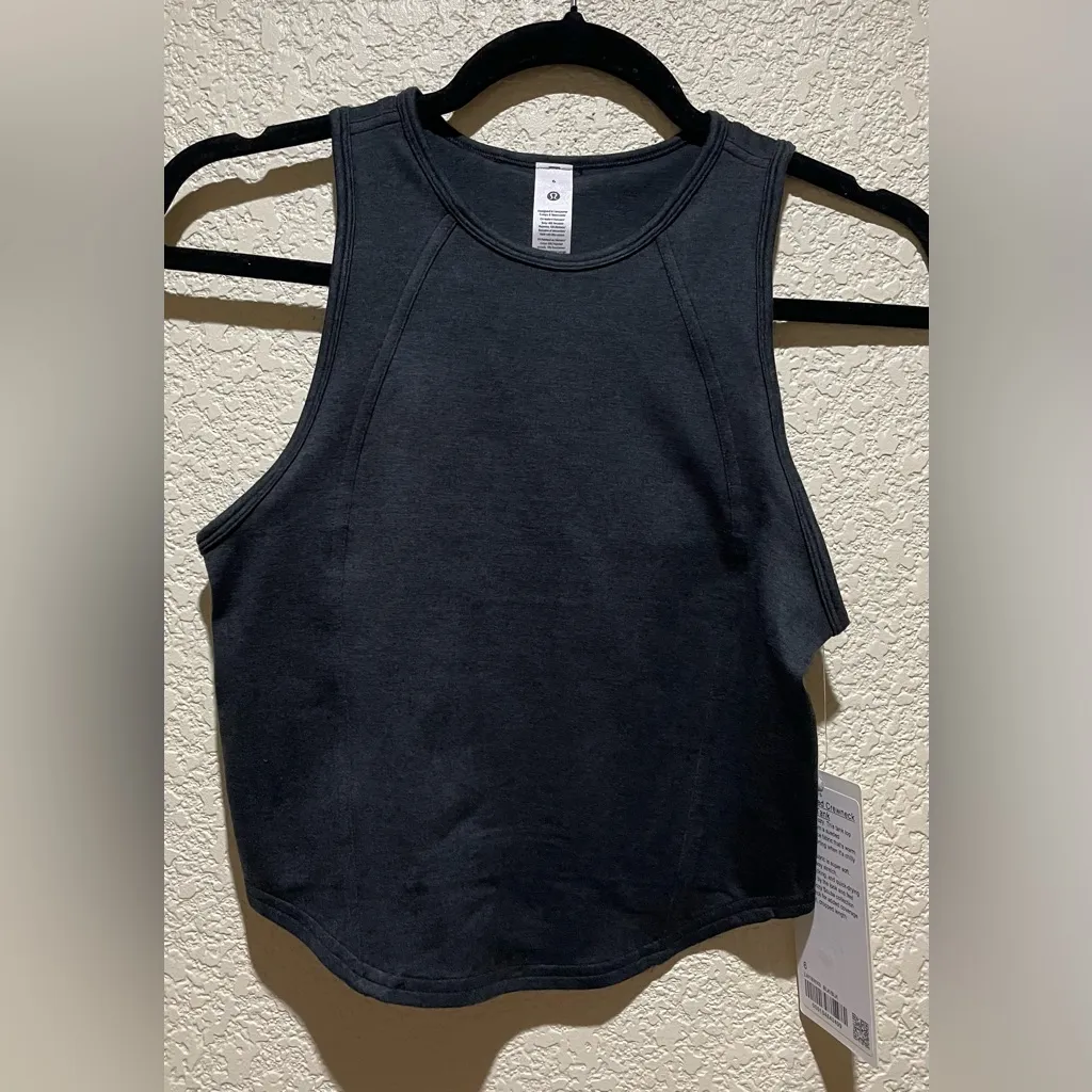 NWT Lululemon Suede SET Tank Top & Leggings Heather Black Size 6 Retails $158 - Image 12