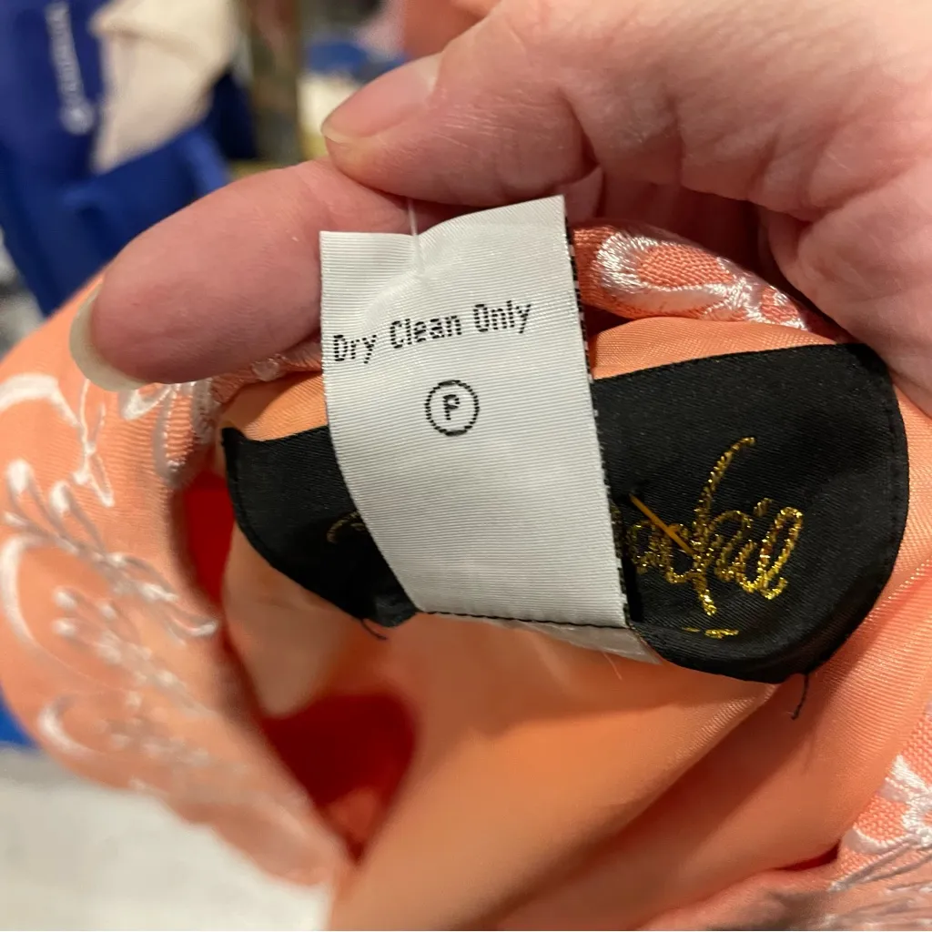 Cute Bob Mackie NWT peaches and cream linen blend oversized blazer embroidery - Image 10