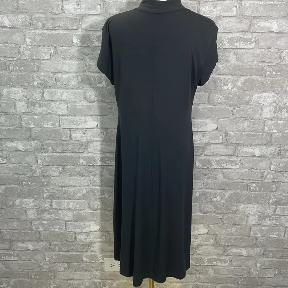 Eileen Fisher V-Neck Cap Sleeve Jersey Dress - Image 4