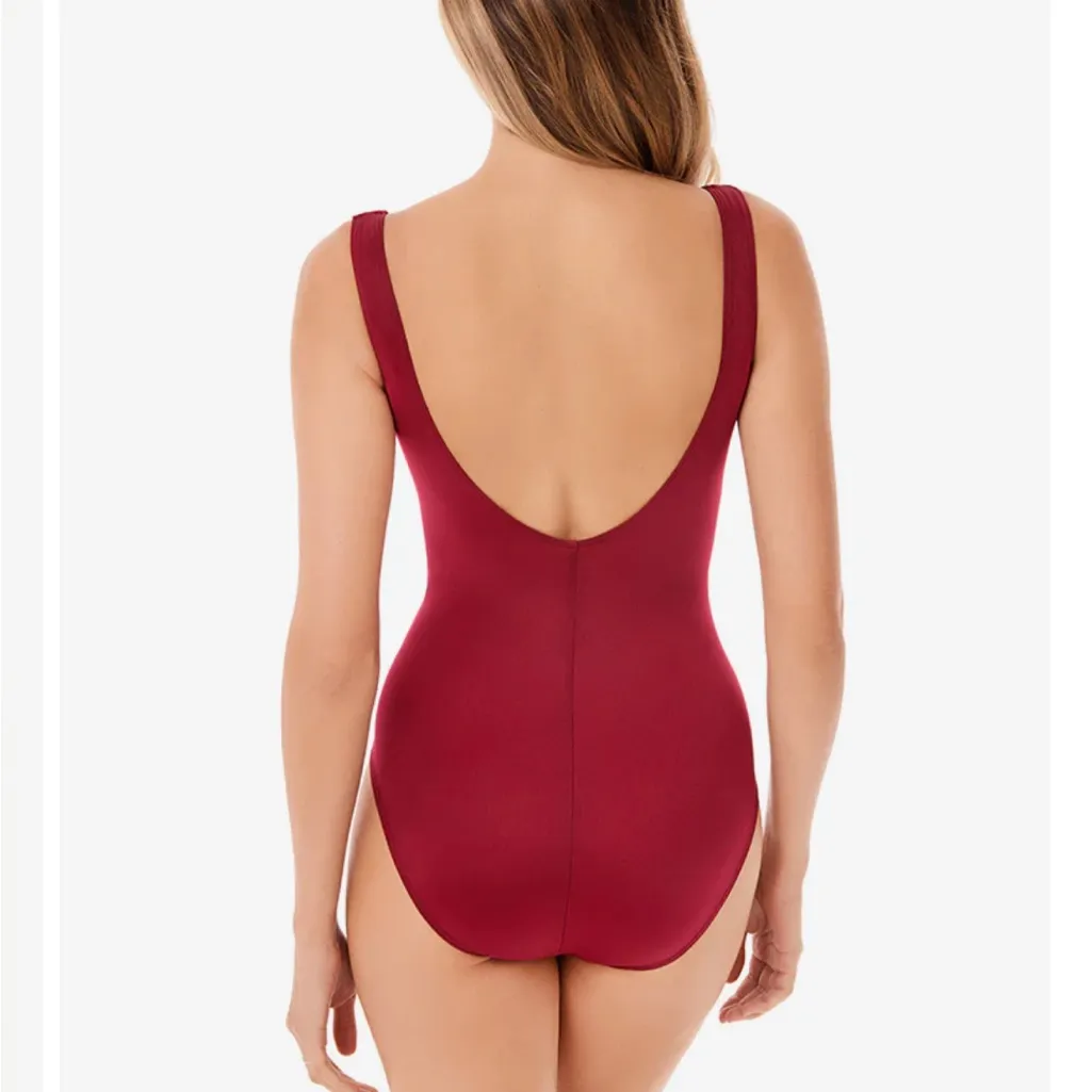 Miraclesuit Solid Gandolf One Piece Swimsuit Red Wine NWOT 20W - Image 2