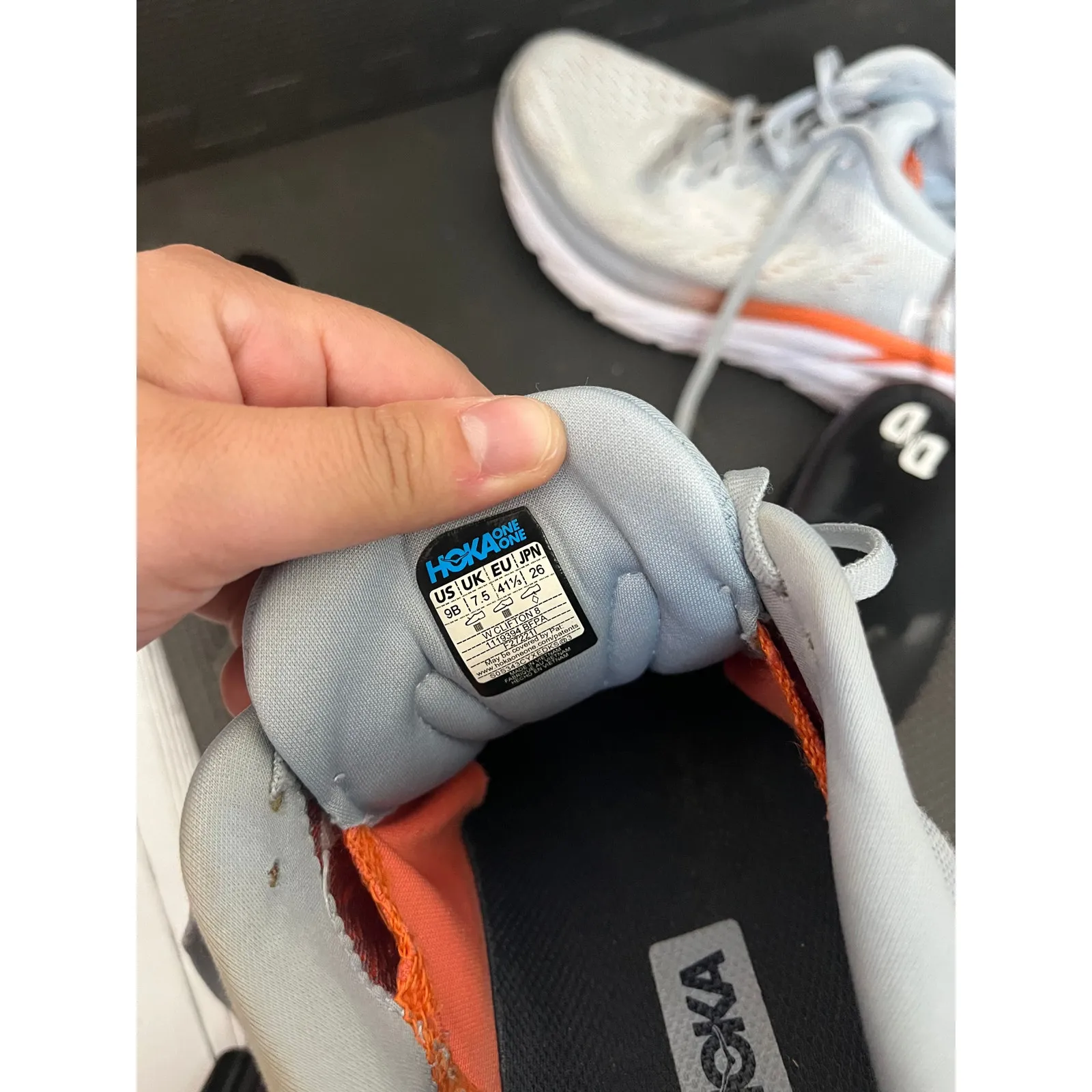 Hoka One One Clifton 8‎ Women’s Size 9 B Running Shoes Blue Orange Sneaker - Image 8