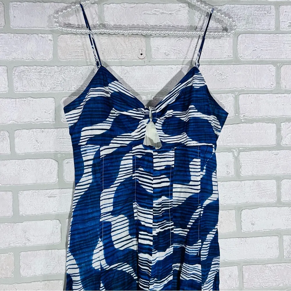 Banana Republic Factory NWT Bandeau Blue Zebra Midi Dress Size 4 - Image 6