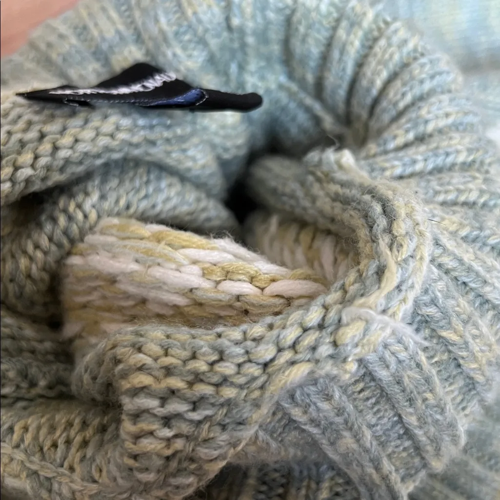 Norton Mcnaughton Fair Isle Blue Green Turtleneck Sweater Fall Cozy Medium - Image 7