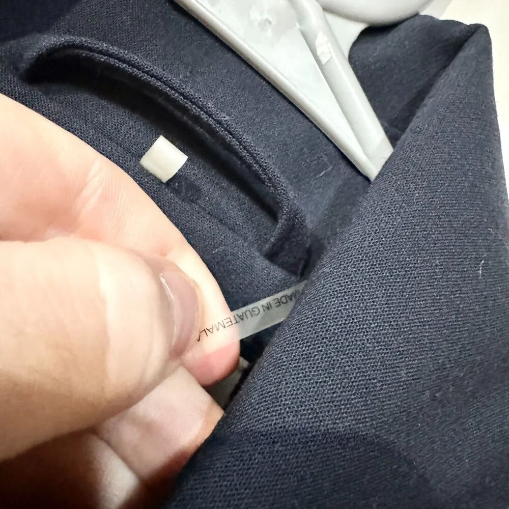 TAHARI Jacket Women Size M Button Down Navy Blue Pleated Collared Polyester - Image 3