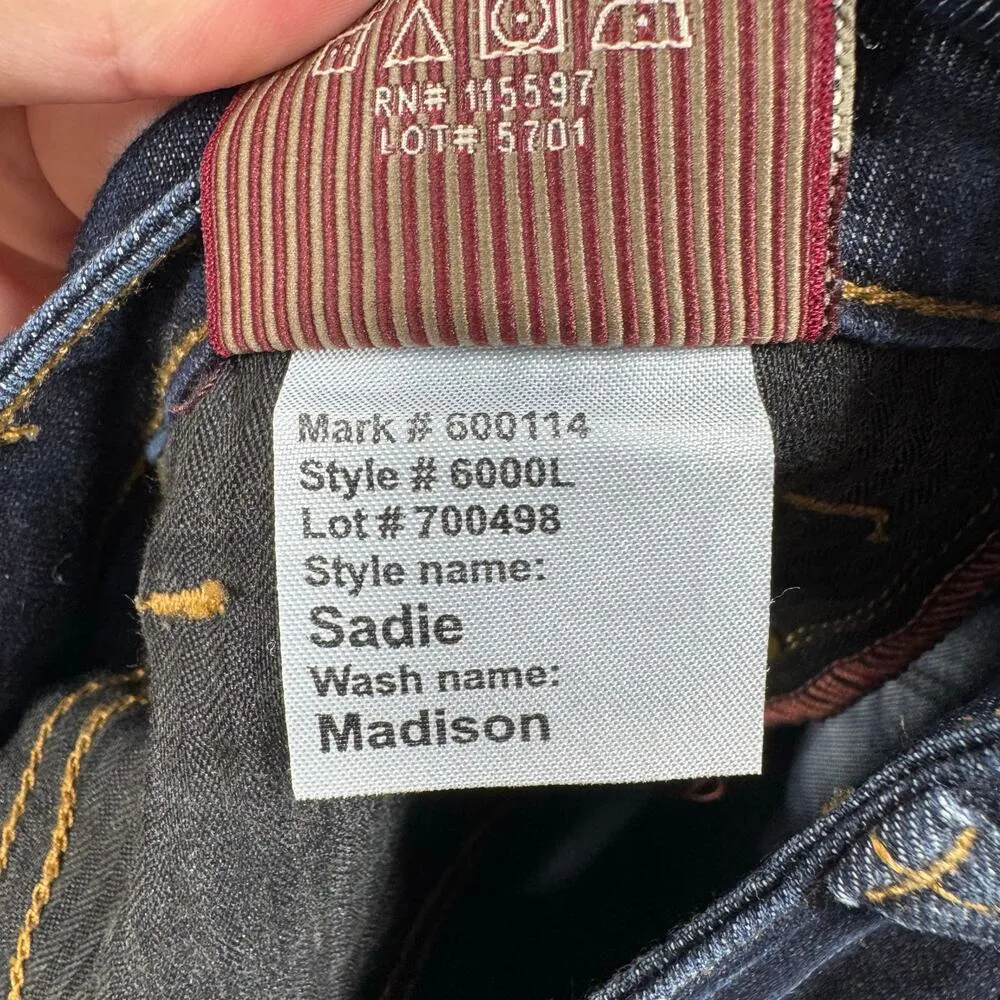 Raven Denim Jean Women 28 Sadie Madison Wash Boot Cut Stretch Low Rise Y2K 6000L Blue - Image 4