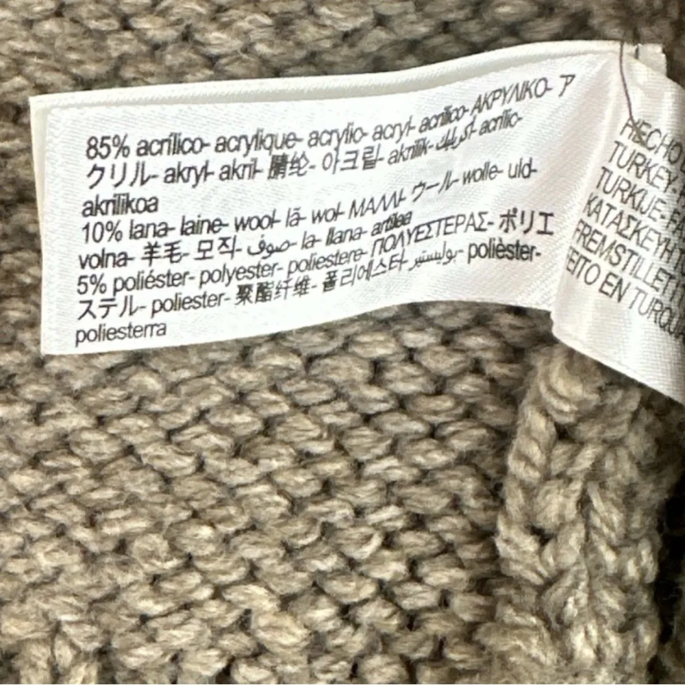 ZARA Short-Sleeve Knit Cardigan Sweater Vest, Taupe Wool Blend, Size S, NWT - Image 4