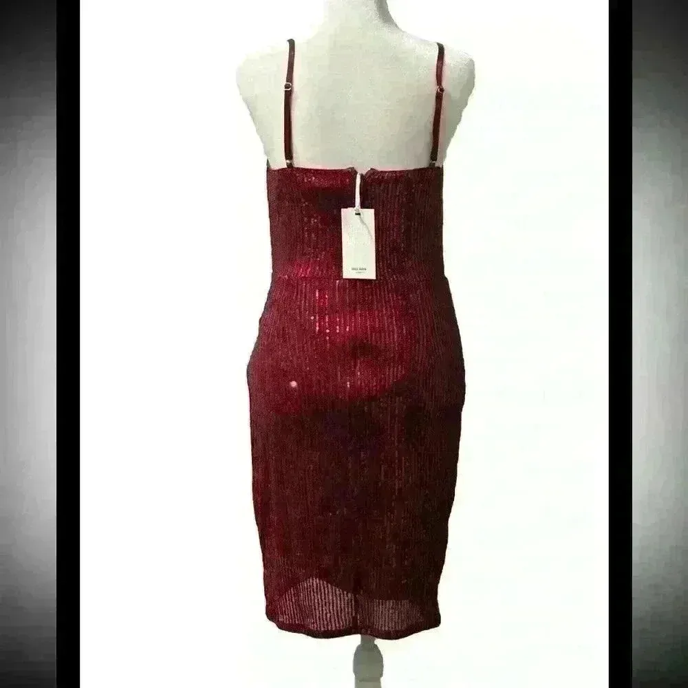 Grace Karin Rudy Red Sequin Mini Dress New With Tags - Image 3