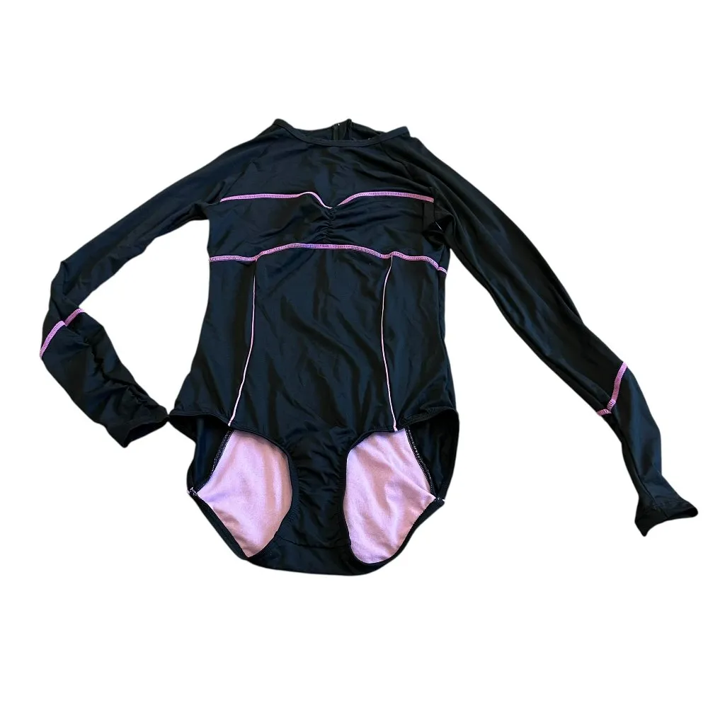 Athleta Ariel One Piece Swimsuit Rash Guard Long Sleeve Black Stretch Sz XS NWT - Image 2