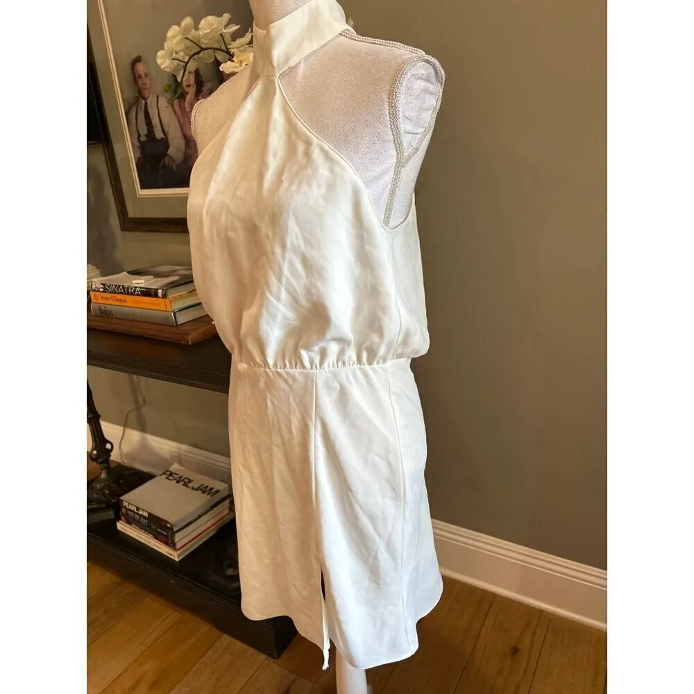 Amanda Uprichard Queens Mini Dress Ivory Womens Size Medium - Image 6