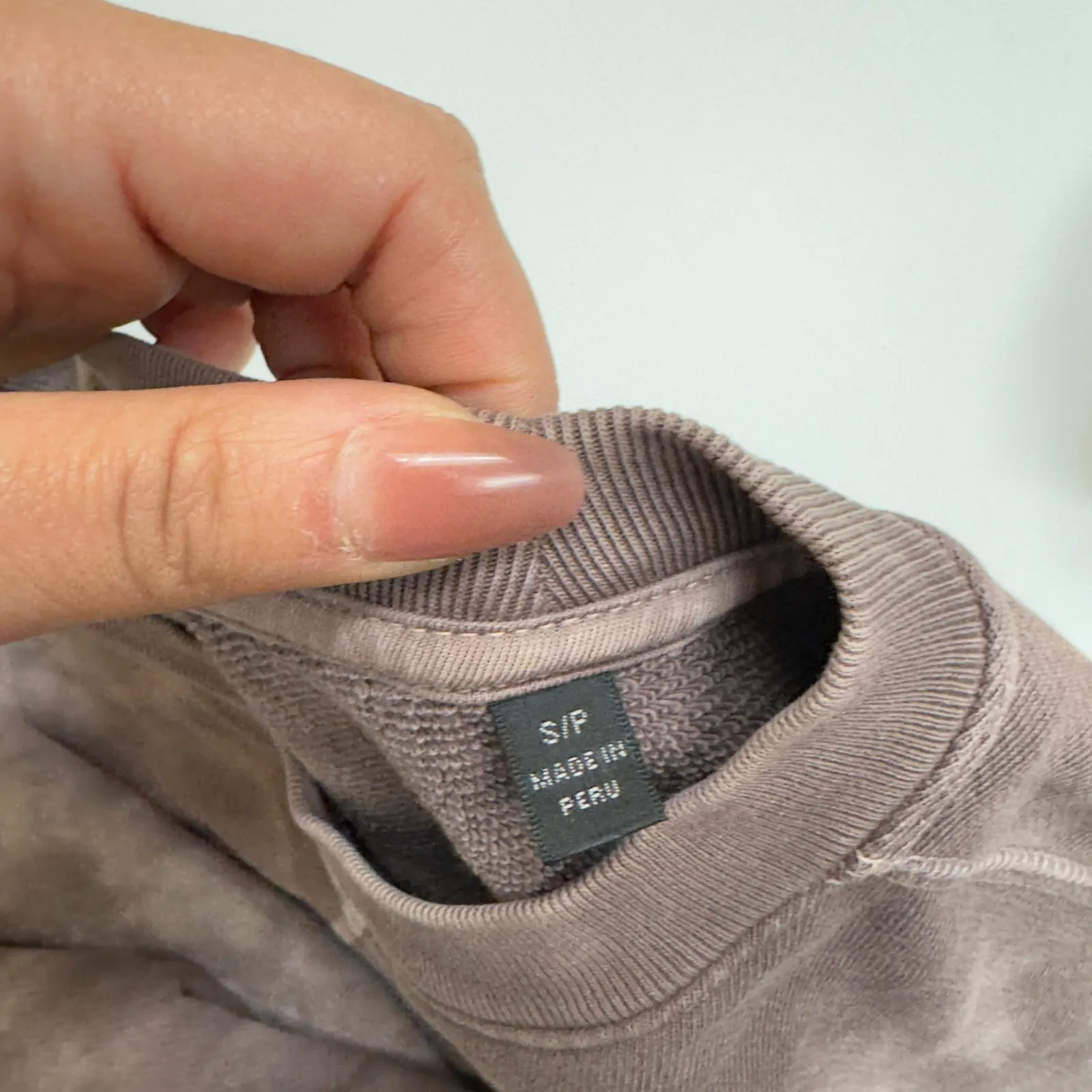 ATM Sweatshirt Womens Small Tie Dye Pullover Distressed Raw Hem Made in Peru Brown - Image 5