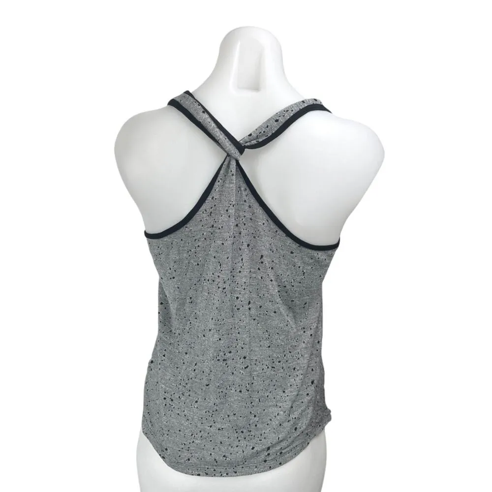 Koral Gray Sleeveless Eyelet Distressed Crossback Cami Camisole Tank Top Size S - Image 2