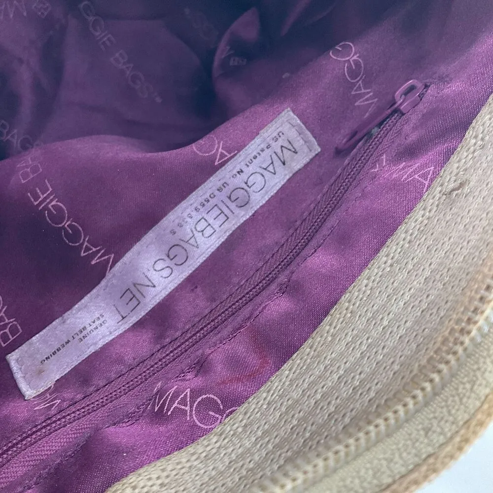 Maggie Bags Womens Genuine Seatbelt Webbing Shoulder Bag Tote Bag Beige Tan - Image 10