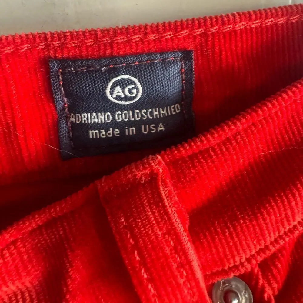 AG Adriano Goldschmied  Red The Stevie‎ Ankle cords size 27R - Image 11