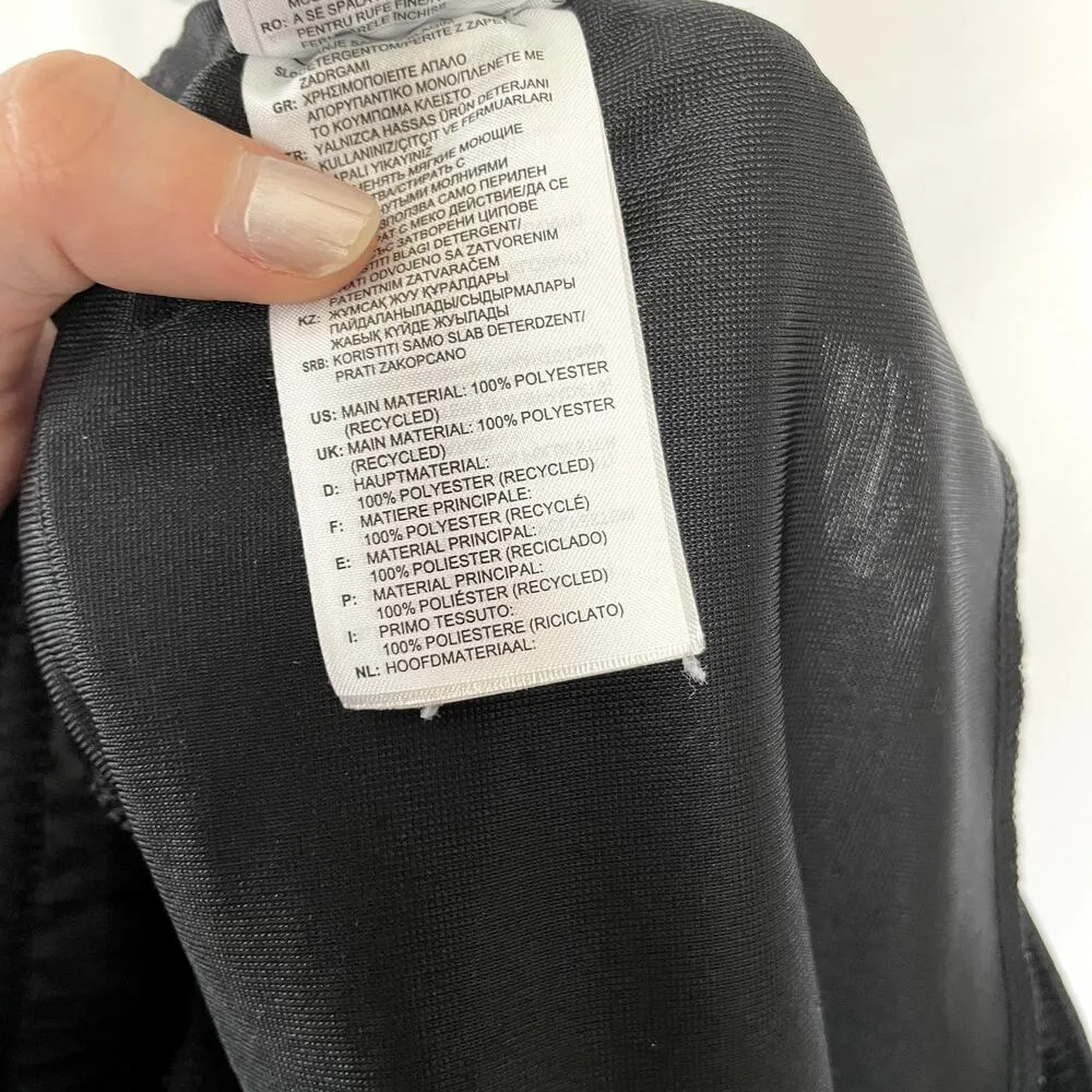 Adidas black and white casual athletic pants zipper pocket women's size medium - Image 8