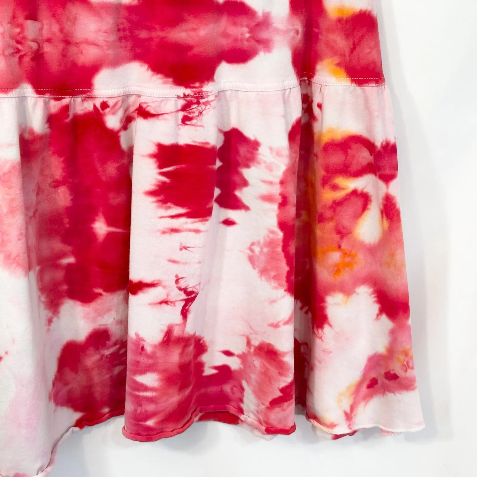 Ann Taylor LOFT Large Skirt Handmade Tie Dye Pink A Line Trumpet Preppy Boho 516 - Image 10