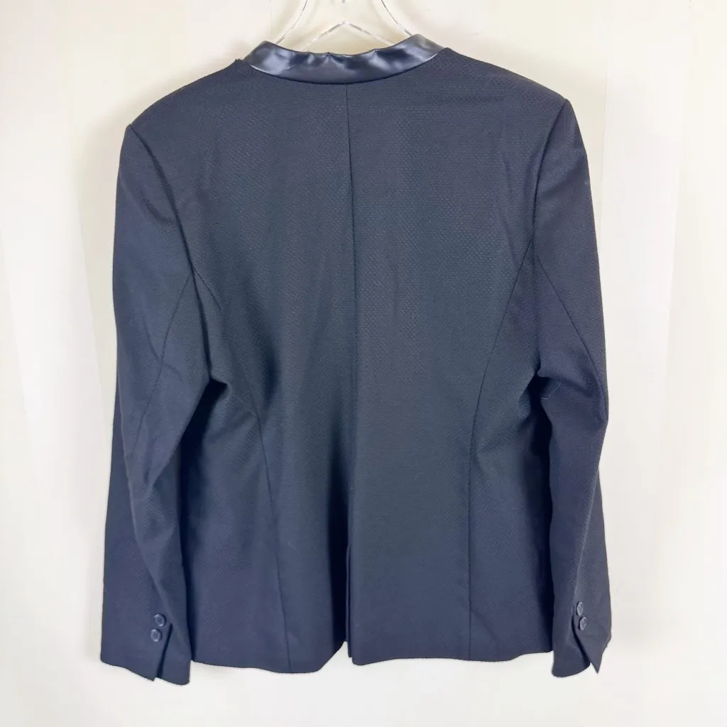 Halogen  Faux Leather Trim Single-Button Suit Jacket - Image 3