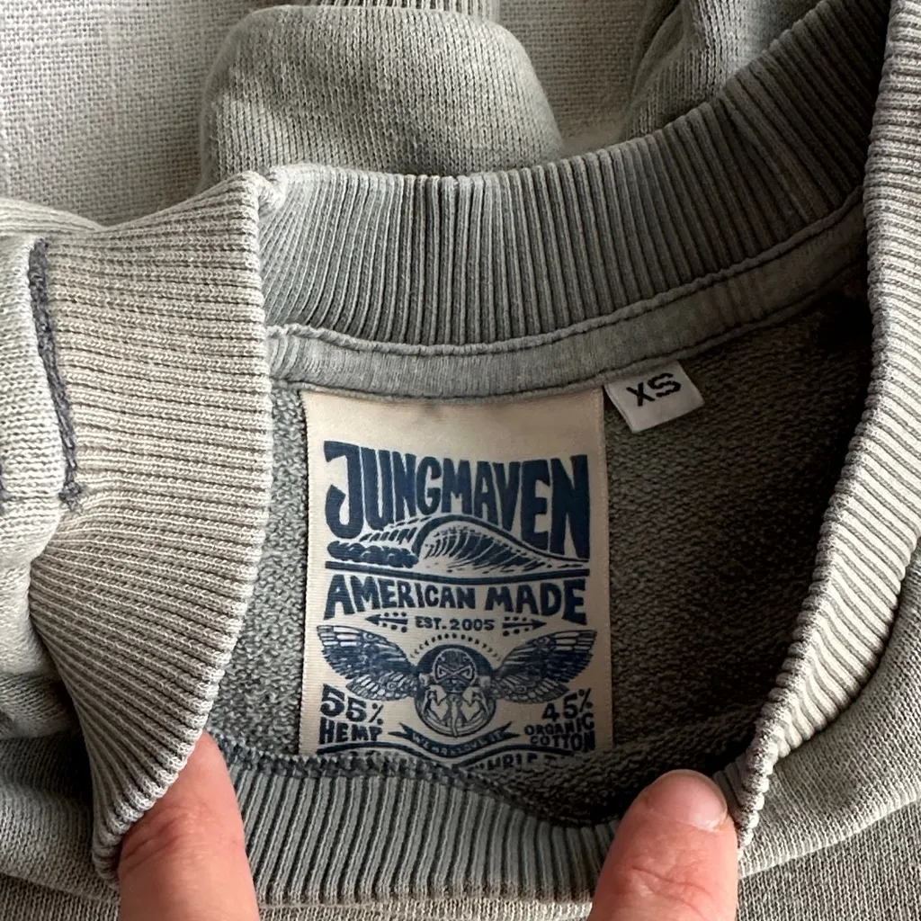 Jungmaven Light Green Sweatshirt Size XS - Image 2