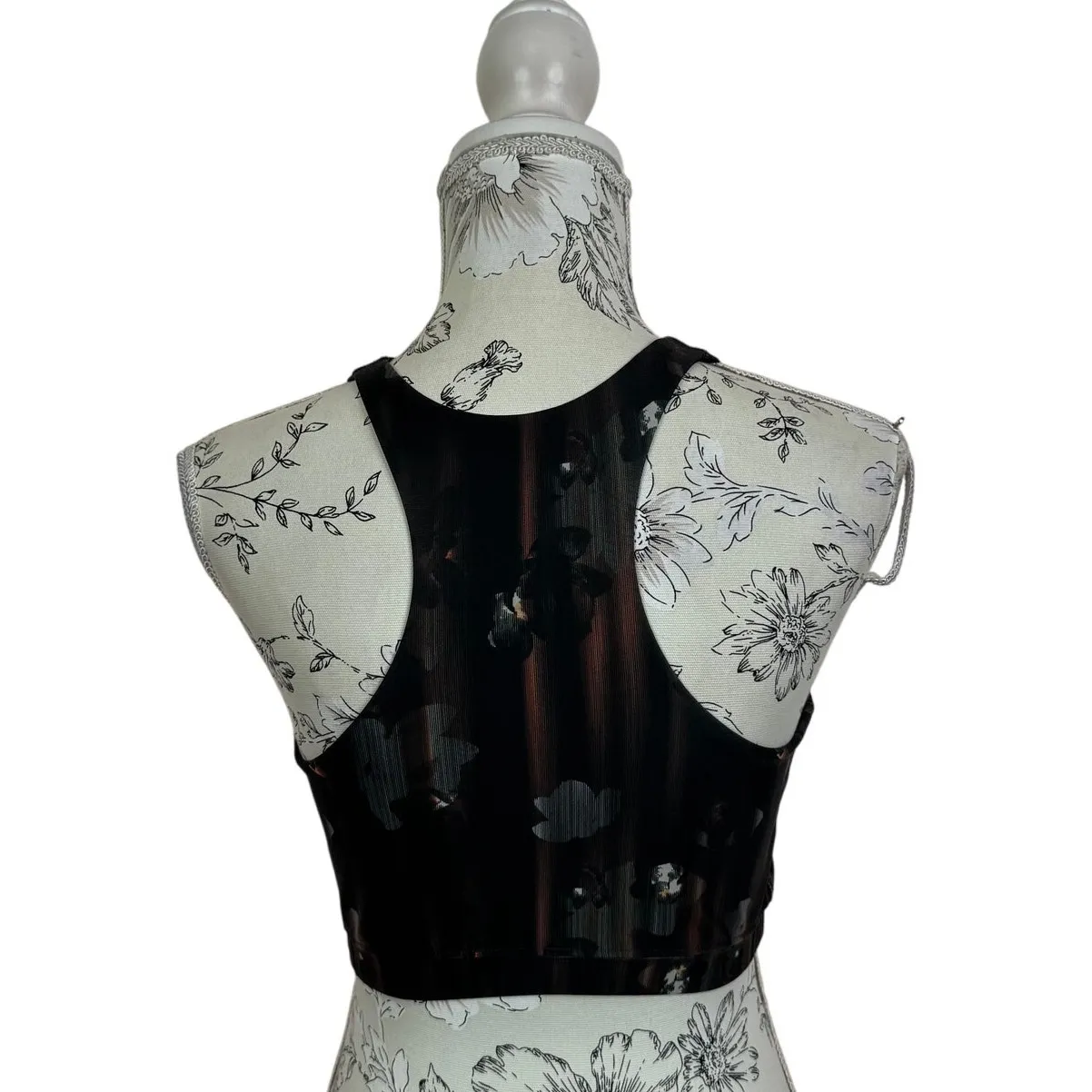 Peloton Show Up Floral High‎ Neck Sport Bra Size M - Image 3