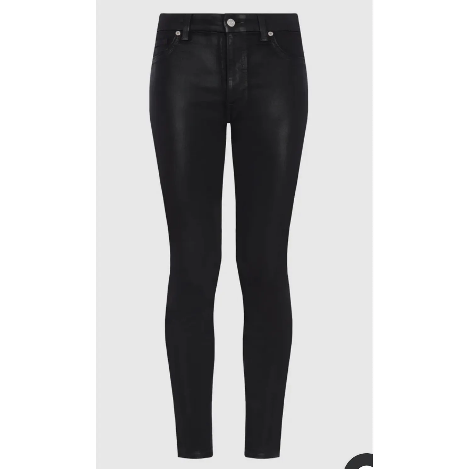 7 For All Mankind B(Air) Jeans Skinny Womens 28 Black Ankle High Rise Metallic - Image 3