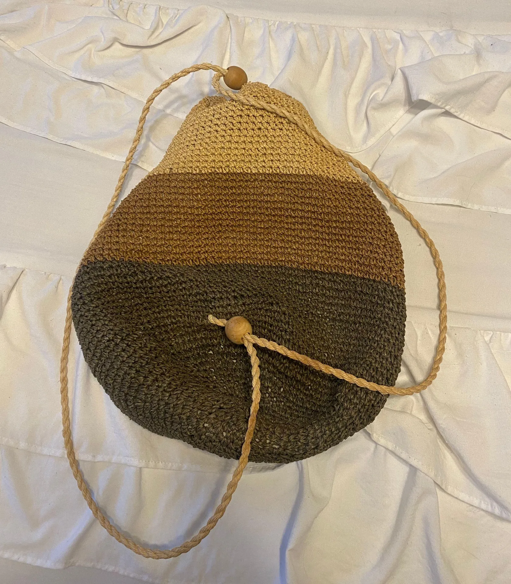 Wicker Backpack Tan - Image 3