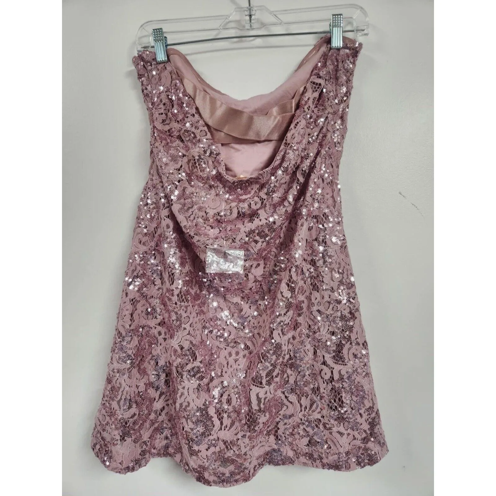 Free People Night Gaze Mini Sequin Dress Pink Size XL - Image 7