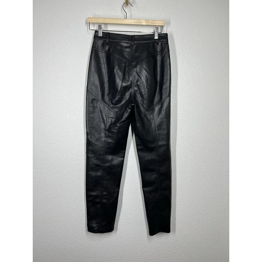 Aritzia Wilfred Rebel Vegan Leather Pants Size 4 Black High Rise Ankle - Image 3