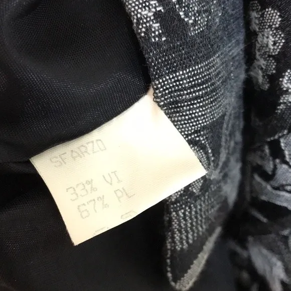 Vintage Sfarzo ladies button up printed detail coat blazer with shoulder pads Black Size M - Image 10