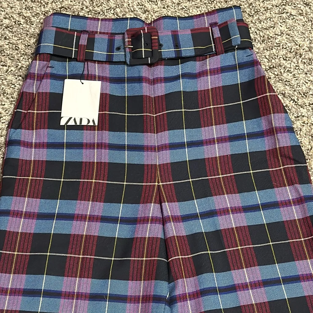 ZARA  Multicolor Plaid Pants - Image 2