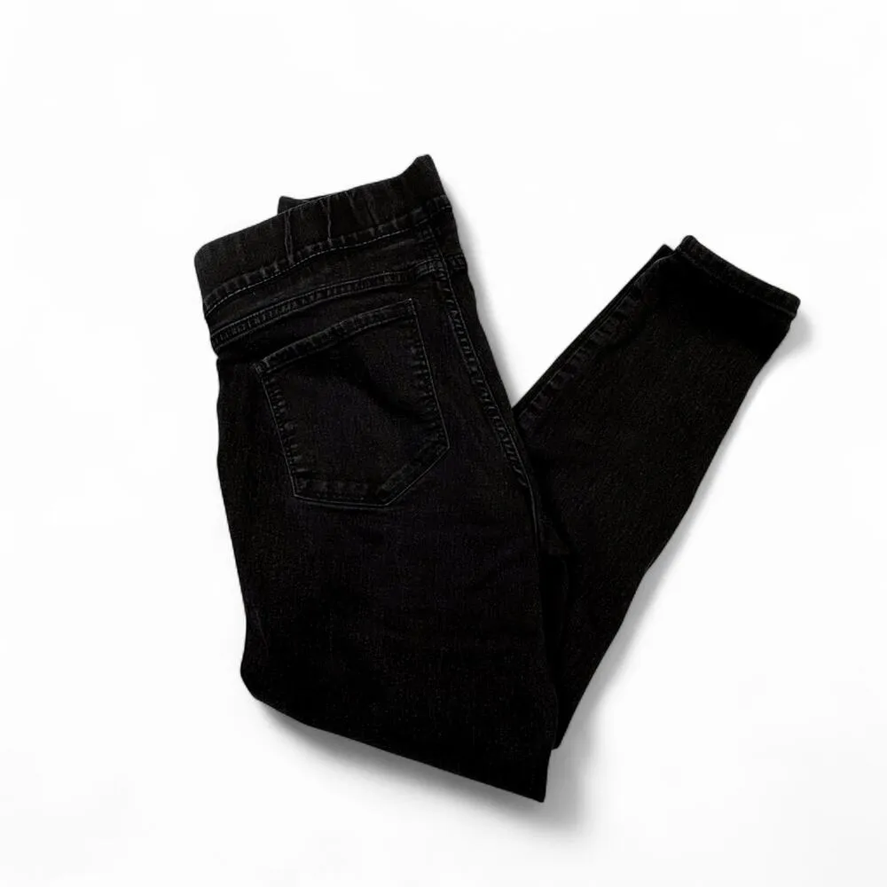 Old Navy Super Skinny Jeggings Black Wash Denim Leggings Women's 12 Short - Image 3