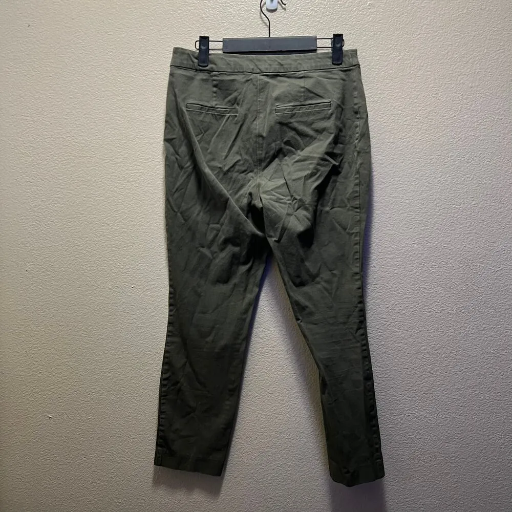 A New Day Straight Leg Pants Army Green Chino Stretch Mid-Rise Size 8 - Image 3