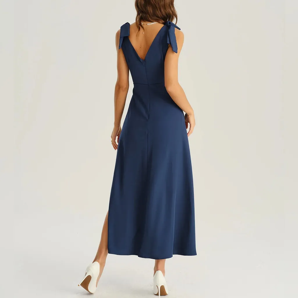 Rihoas Navy Wrap Sleeveless Maxi Dress Blue Size 4 - Image 5